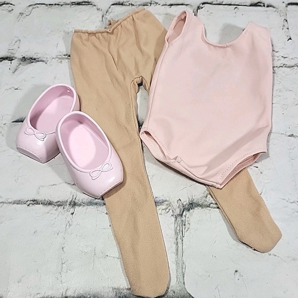 Our Generation Doll Lot Ballerina Pink Dance Leotard Nude Tights Flat Toe‎ Shoes
